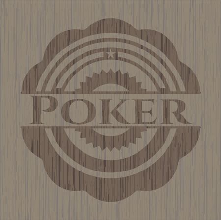 Poker wood emblem. Vintage.