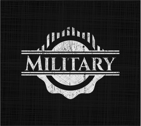 Military chalk emblem, retro style, chalk or chalkboard texture