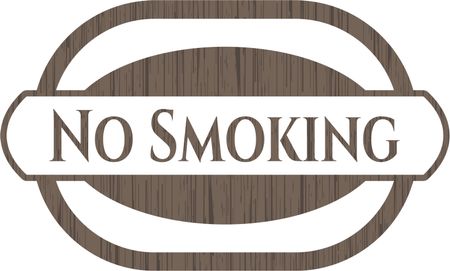 No Smoking vintage wooden emblem