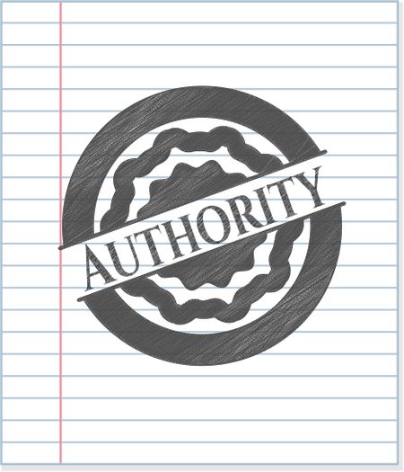Authority emblem draw with pencil effect