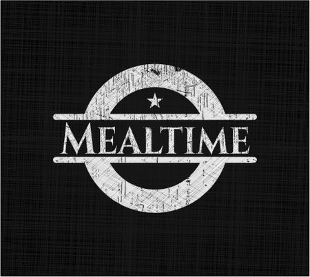 Mealtime chalk emblem, retro style, chalk or chalkboard texture
