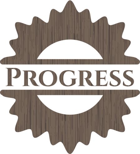 Progress wooden emblem. Retro