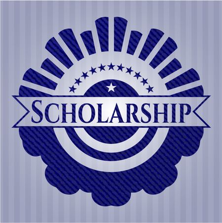 Scholarship jean or denim emblem or badge background