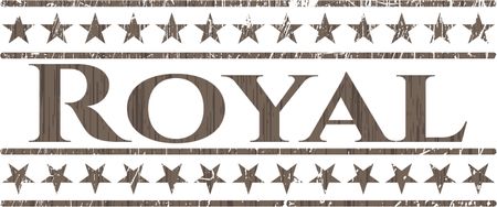 Royal wooden emblem. Vintage.