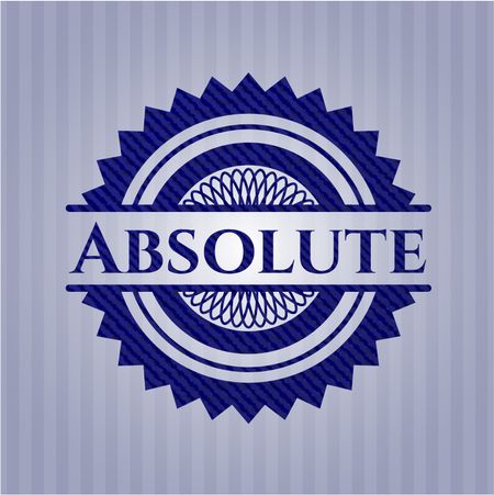 Absolute badge with denim background