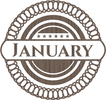 January realistic wood emblem