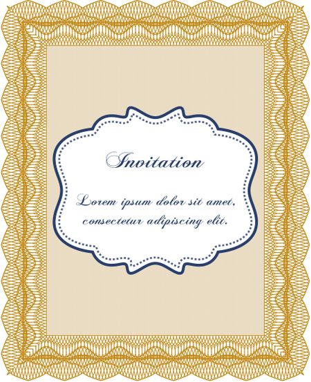 Retro invitation. With quality background. Border, frame. Superior design. 