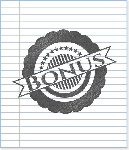 Bonus emblem with pencil effect