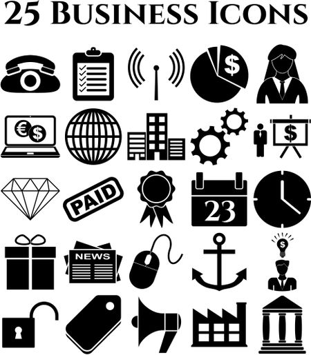 business icon set. 25 icons total. Minimal Modern.
