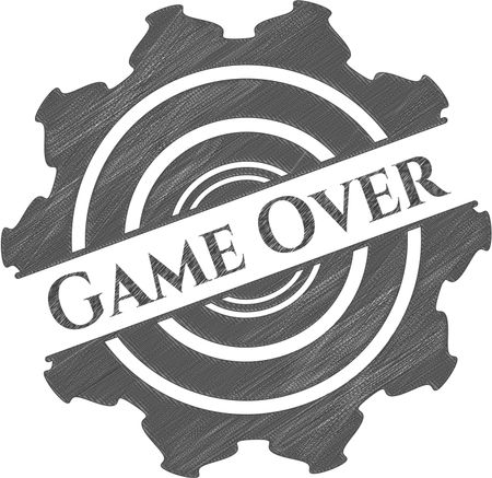 Game Over draw with pencil effect
