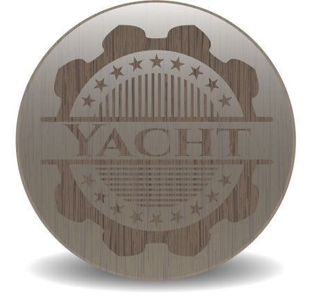 Yacht retro style wooden emblem