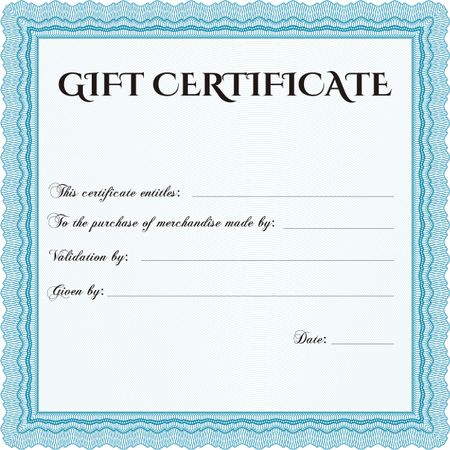 Retro Gift Certificate. Customizable, Easy to edit and change colors. Good design. With complex background. 