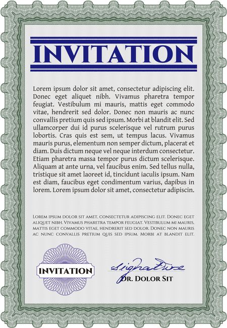 Formal invitation. Customizable, Easy to edit and change colors. Good design. With complex background.