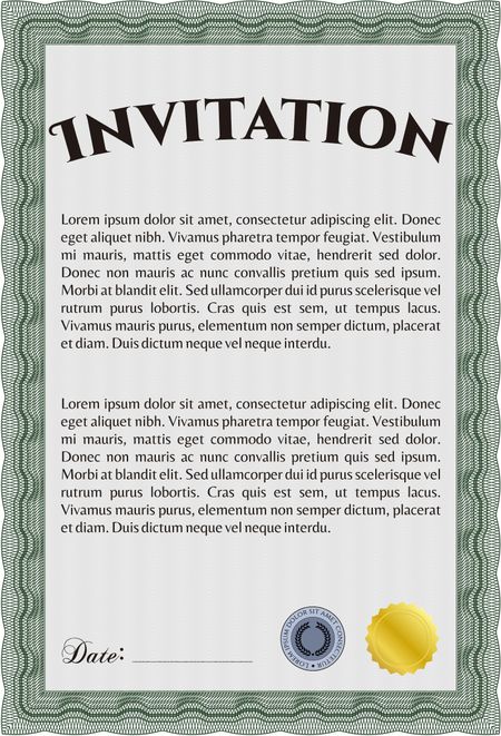 Formal invitation. Customizable, Easy to edit and change colors. Good design. With complex background. 
