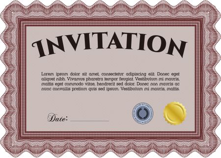 Retro vintage invitation template. 