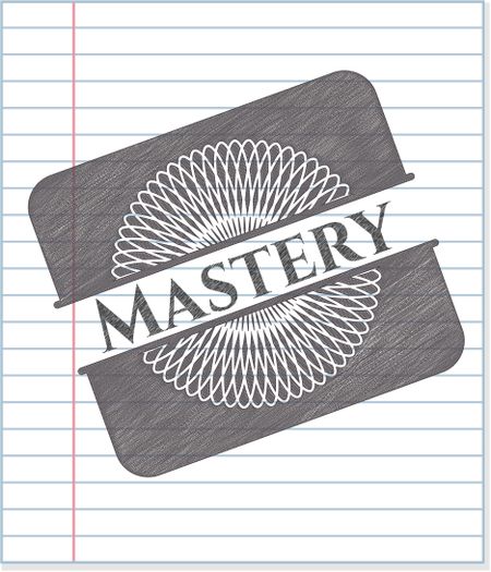 Mastery emblem drawn in pencil