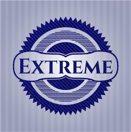 Extreme emblem with jean texture