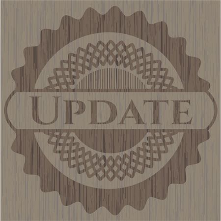Update badge with wooden background