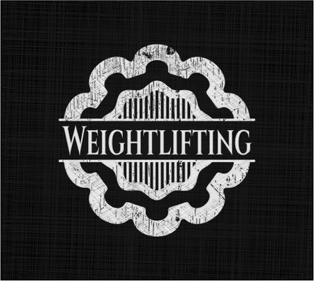 Weightlifting chalkboard emblem
