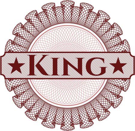 King written inside a money style rosette