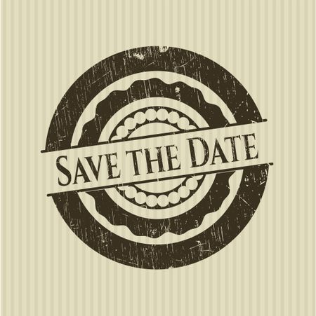 Save the Date rubber grunge seal