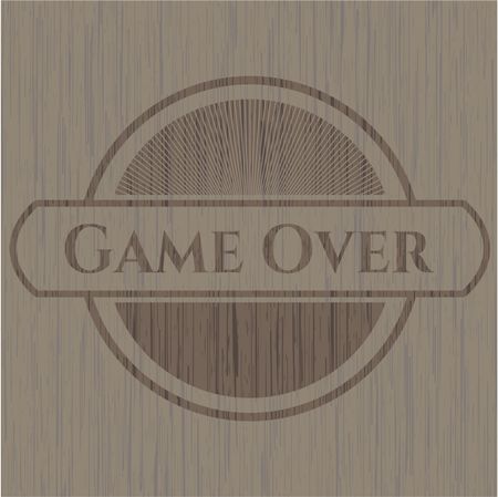 Game Over vintage wooden emblem