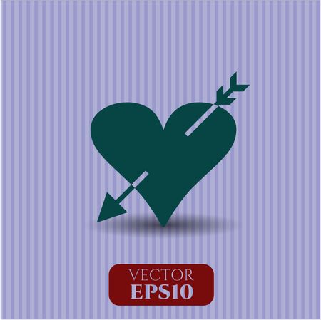 heart with arrow icon vector symbol flat eps jpg app