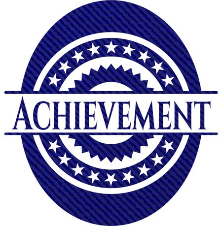 Achievement badge with denim texture