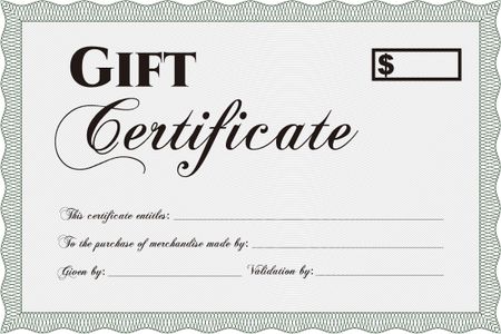 Vector Gift Certificate. Excellent design. Customizable, Easy to edit and change colors. With complex background. 