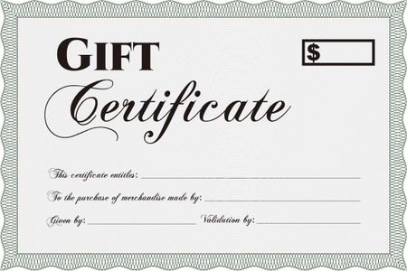 Vector Gift Certificate. Excellent design. Customizable, Easy to edit and change colors. With complex background.