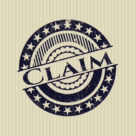 Claim rubber stamp with grunge texture