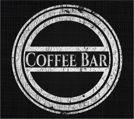 Coffee Bar chalk emblem, retro style, chalk or chalkboard texture