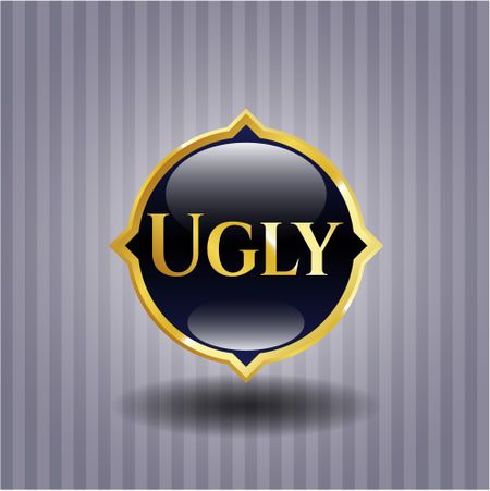 Ugly golden badge or emblem