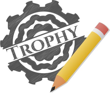 Trophy drawn with pencil strokes