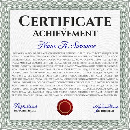 Diploma or certificate template. Vector pattern that is used in currency and diplomas.Complex background. Superior design. Green color.