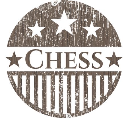 Chess wood emblem. Vintage.