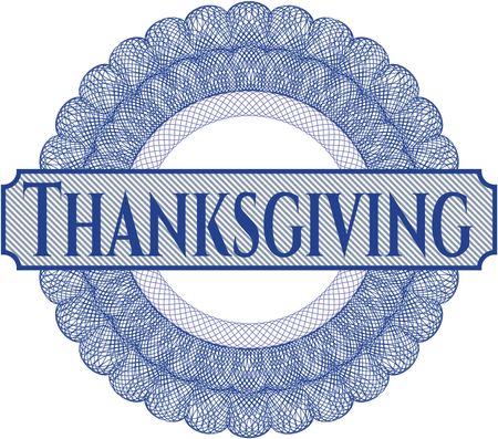 Thanksgiving written inside rosette
