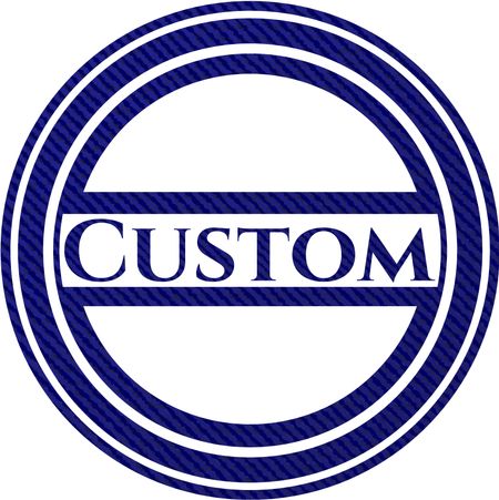 Custom badge with denim background