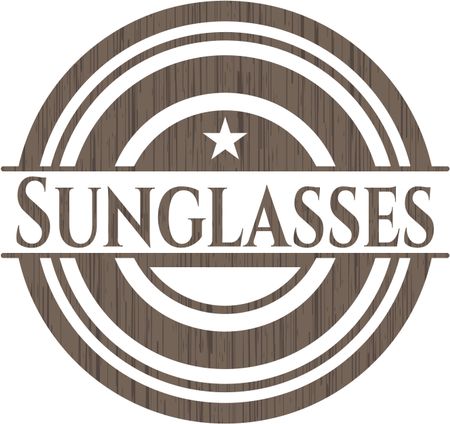 Sunglasses realistic wooden emblem