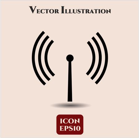 Antenna signal icon vector symbol flat eps jpg app