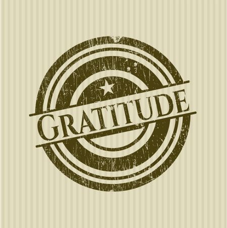 Gratitude rubber grunge texture stamp