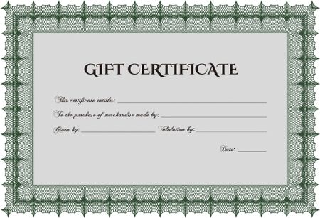 Gift certificate template. Beauty design. With linear background. Border, frame. 