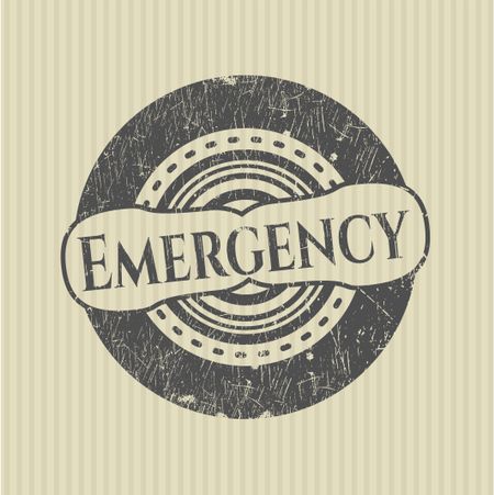 Emergency rubber stamp with grunge texture