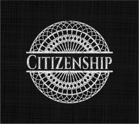 Citizenship with chalkboard texture