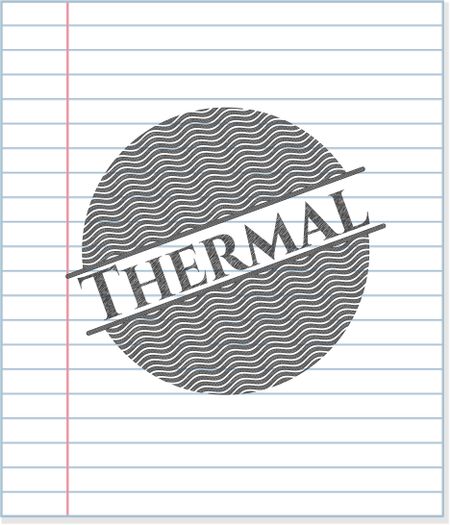 Thermal emblem drawn in pencil