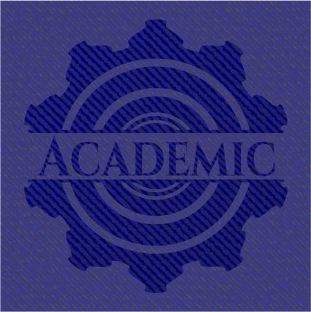 Academic badge with jean texture