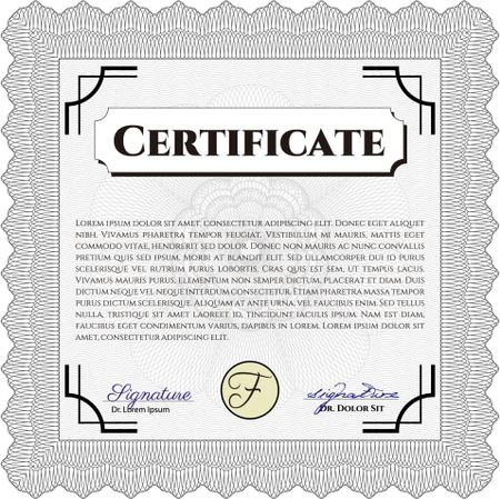Grey Certificate template or diploma template. Vector pattern that is used in currency and diplomas.Complex background. Superior design. 