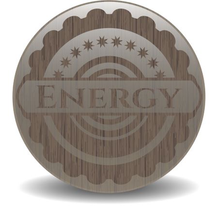 Energy vintage wooden emblem