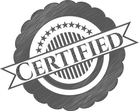 Certified emblem with pencil effect