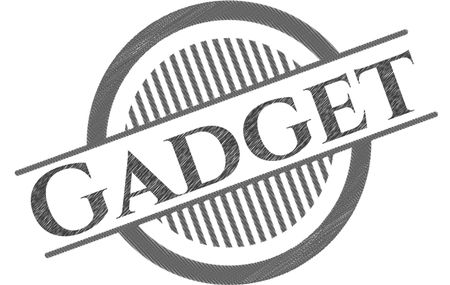 Gadget emblem with pencil effect